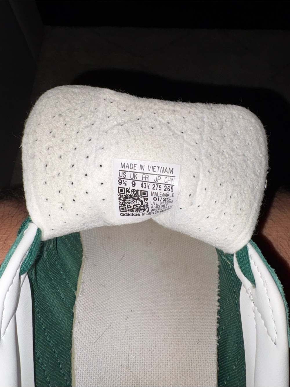 adidas Green Suede Sneakers with White Stripes - Picture 3 of 3